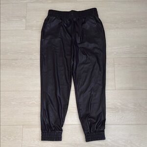 Sweet Palm Faux Leather Jogger Pants Black
